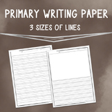 Primary Writing Paper / 3 Sizes of Lines / With and Withou