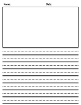 primary writing paper differentiated with picture box vertical