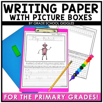 Preview of Writing Template With Lines & Picture Box - Horizontal & Vertical Primary Paper