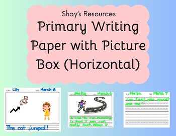 Preview of Primary Writing Paper with Picture Box (Horizontal)