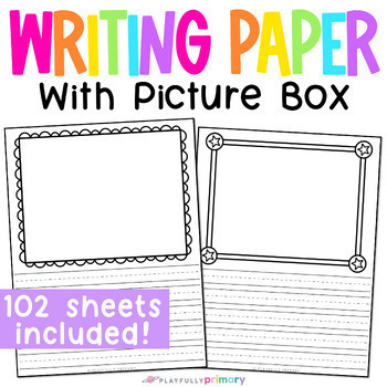 Preview of Primary Writing Paper with Picture Box, Journal Template, Lined Writing Paper
