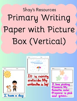 Preview of Primary Writing Paper with Picture Box (Vertical)