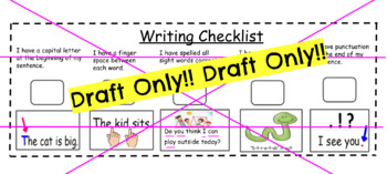 Preview of Primary Writing Self Checklists: PK/K/1st/2nd