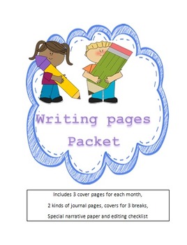 Preview of Primary Writing journals - 3 covers and 3 different formats each month