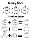 Primary and Secondary Color Pumpkin Worksheet