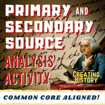 Preview of Primary + Secondary Resource Worksheet - US + World History, Literacy Skills