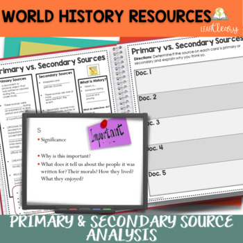 Preview of Primary and Secondary Source Analysis Lesson