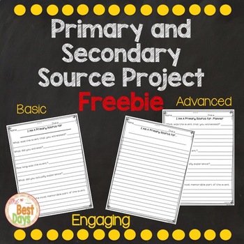 Preview of Primary and Secondary Source Project FREEBIE!