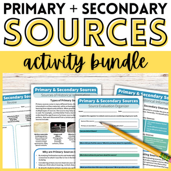 Preview of Primary and Secondary Sources Activities | Sources of Information Analysis