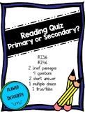 Primary and Secondary Sources Quiz
