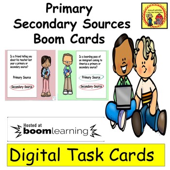 Preview of Primary and Secondary Sources - Boom Cards - Digital Task Cards