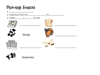 Preview of Primary and Secondary Sources Notes