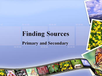 Preview of Primary and Secondary Sources (PowerPoint Presentation and Game)