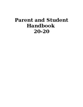 Preview of Primary school Parent and Student Handbook editable template