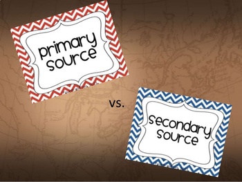 Preview of Primary vs. Secondary Source Activity