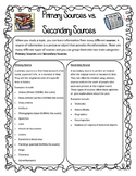 Primary vs. Secondary Sources - Notes