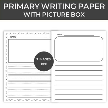 Primary Writing Paper with Picture Box, Lined Writing Paper