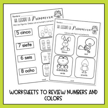 spring in spanish worksheets and bingo la primavera tpt