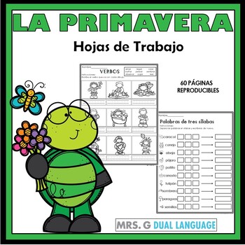 Preview of Spring Literacy Activities in Spanish  Primavera Hojas de trabajo 