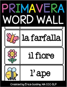 Preview of Primavera Muro di Parole - Spring Word Wall - Italian