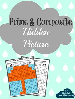 Preview of Prime & Composite Number Hidden Umbrella Picture: Perfect Spring Activity