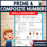 PRIME & COMPOSITE NUMBERS Practice Worksheet (4.OA.4)
