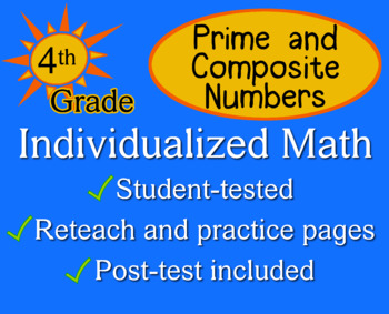 Prime & Composite Numbers, 4th grade - worksheets - Individualized Math