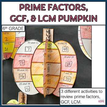 Preview of Prime Factor, GCF, LCM Pumpkin Project Craftivity