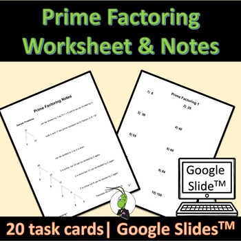 Preview of Prime Factoring Practice Worksheet | Factors for Pre Algebra