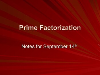 Preview of Prime Factorization