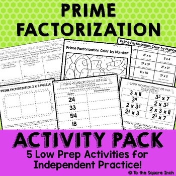 Preview of Prime Factorization Activities - Low Prep Prime Factorization Games, Puzzles...