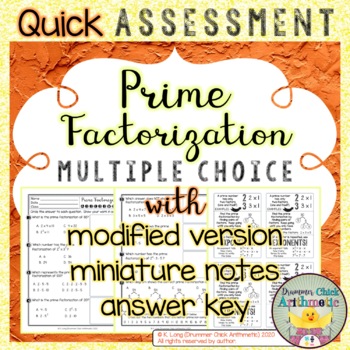 Prime Factorization Assessment by Drummer Chick Arithmetic | TpT