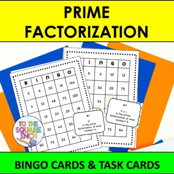Preview of Prime Factorization Bingo Game Task Card Activity
