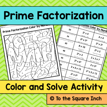 Preview of Prime Factorization Color by Number Activity Worksheet