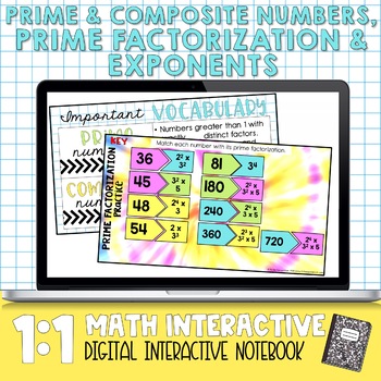 Preview of Prime Factorization Digital Interactive Notebook