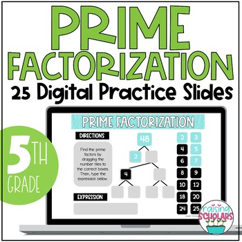 Preview of Prime Factorization Factor Tree Digital Math Activity Google Slides