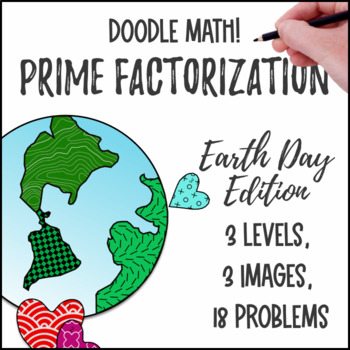 Preview of Prime Factorization | Doodle Math: Twist on Color by Number | Earth Day