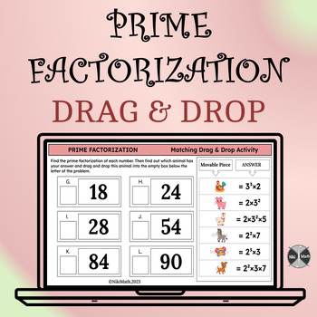 Preview of Prime Factorization - Drag & Drop Matching Activity