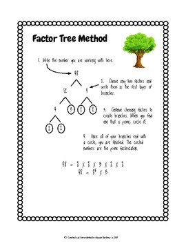 Prime Factorization: Factor Tree and Birthday Cake by Mags Loves Math