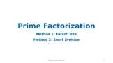 Prime Factorization: Factor Tree and Short Division