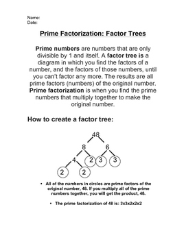 HOME SCHOOL COMPLETE LESSON: Prime Factorization, Factor Trees! Grades 4-6