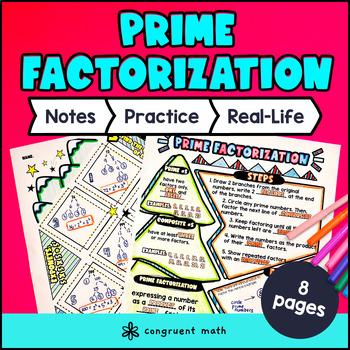 Preview of Prime Factorization Guided Notes & Doodles | Factor Trees Prime Factors