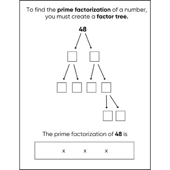 Prime Factorization | Interactive Notebook | Worksheets | 5th Grade