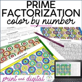 Prime Factorization Math Color by Number Print and Digital