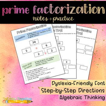 Preview of Prime Factorization Notes and Practice