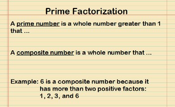 Preview of Prime Factorization Presentation