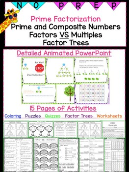 Prime Factorization, Prime and Composite Numbers, Multiples | TPT