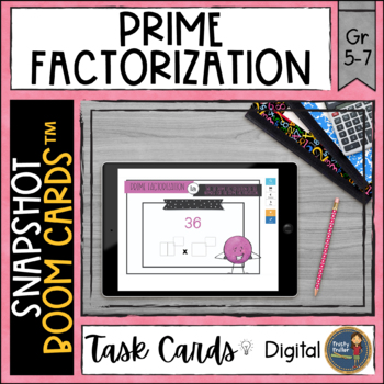 Preview of Prime Factorization Snapshot Boom Cards™ Digital Task Cards