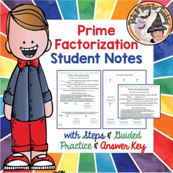 Preview of Prime Factorization Worksheet Notes Answer Key and Smartboard Factor Trees