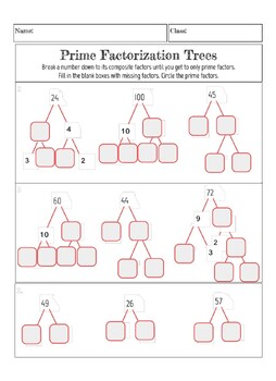 Prime Factorization Trees by OrderYourOperations | TPT